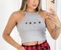 Imagem de Blusa cropped canelado alça fina babe feminino