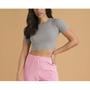 Imagem de Blusa cropped canelado básico feminino