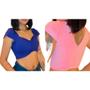 Imagem de Blusa cropped canelado detalhe no decote e ombro moda feminina