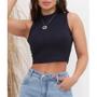 Imagem de Blusa Cropped canelado gola alta cavado moda feminina confortável