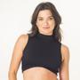 Imagem de Blusa Cropped Canelado Gola Alta Regata Onda Liso Casual