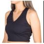 Imagem de Blusa Cropped canelado nadador sem bojo feminino blogueira