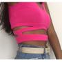 Imagem de Blusa cropped cavada trico recorte na lateral feminino