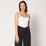 Imagem de Blusa Cropped com Bojo e 4 Alças com Laço Branco