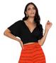 Imagem de Blusa Cropped Com Decote V Malha Delicate Rovitex Preto