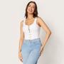 Imagem de Blusa Cropped Corset com Colchetes Branco