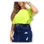 Imagem de Blusa cropped elástico na cintura regata detalhe babado viscolycra feminino modelo