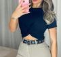 Imagem de Blusa cropped fashion nozinho manga curta viscolaycra sem bojo