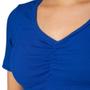 Imagem de Blusa Cropped Feminina Feliny Canelada com Detalhe Franzido Azul