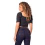 Imagem de Blusa Cropped Feminina Infinitto Lady Canelada Preto