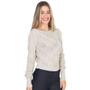 Imagem de Blusa Cropped Feminina Lã Tricot Texturizada Manga Longa