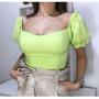 Imagem de Blusa cropped feminina manga princesa decote nas costas