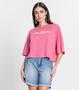 Imagem de Blusa Cropped Feminina Oversized Meia Malha MMT Rosa