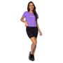 Imagem de Blusa Cropped Feminina Selene Esportiva de Malha com Estampa Lilás