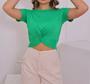 Imagem de Blusa Cropped feminina viscolycra manga curta nozinho estilo