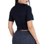 Imagem de Blusa Cropped feminino canelado básico manga curta gola alta moda elegante