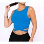 Imagem de Blusa Cropped feminino canelado cavado transpassado fashion