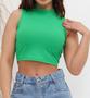 Imagem de Blusa Cropped feminino canelado gola alta cavado blogueira