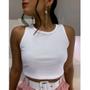 Imagem de Blusa Cropped feminino canelado regata básico casual