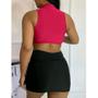 Imagem de Blusa cropped feminino cavado gola alta com bojo fashion