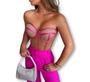 Imagem de Blusa cropped feminino corselet tule pink