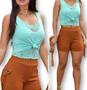 Imagem de Blusa cropped feminino forro renda sobreposta regata