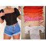 Imagem de Blusa cropped feminino lastex manga bufante