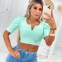 Imagem de Blusa cropped feminino manga curta princesa