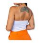 Imagem de Blusa cropped feminino paetê com bojo alça extra fina roupas femininas