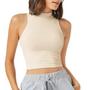 Imagem de Blusa cropped feminino poliéster cavado gola alta fashion