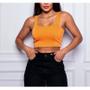 Imagem de Blusa Cropped feminino top alça larga elegante