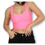 Imagem de Blusa Cropped feminino top alça larga poliéste moda fashion