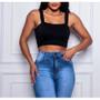 Imagem de Blusa Cropped feminino top alça larga roupas femininas