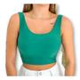 Imagem de Blusa Cropped feminino top poliéster alça fina elegante