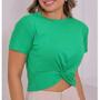 Imagem de Blusa Cropped feminino viscolycra manga curta nozinho fashion