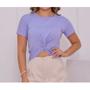 Imagem de Blusa Cropped feminino viscolycra manga curta nozinho moda elegante