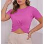 Imagem de Blusa Cropped feminino viscolycra manga curta nozinho moda fashion