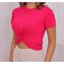 Imagem de Blusa cropped feminino viscolycra nozinho frontal manga curta