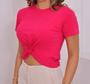 Imagem de Blusa cropped feminino viscolycra nozinho frontal manga curta