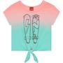 Imagem de Blusa Cropped Infantil Skate (Rosa e Azul Turquesa) KYLY