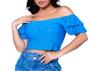 Imagem de Blusa Cropped laise ciganinha dois babados feminina