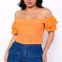 Imagem de Blusa Cropped laise ciganinha dois babados feminina