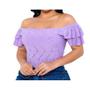 Imagem de Blusa Cropped laise ciganinha dois babados feminino fashion