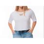 Imagem de Blusa Cropped manga curta detalhe corrente novidade feminina