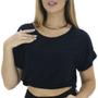 Imagem de Blusa Cropped Manga Morcego Feminina Lanna Fioli Preta