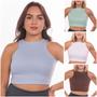 Imagem de Blusa Cropped Modelo Regata Com Decote Arredondado