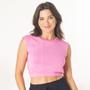 Imagem de Blusa Cropped Moletinho Feminino Regata Lisa Gola Redonda