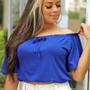 Imagem de Blusa cropped ombro a ombro tecido viscolaycra