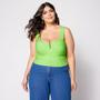 Imagem de Blusa Cropped Plus com Aro em V e Bojo Pistache