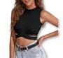 Imagem de Blusa Cropped recorte lateral viscolycra cavada blogueira feminina